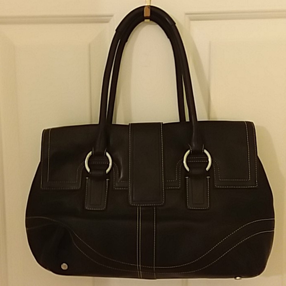 Coach Black Leather Satchel - Picture 2 of 10